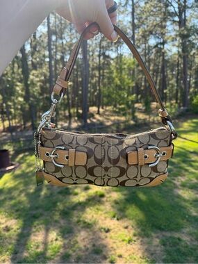 Coach Signature Demi Buckle Pouch Baguette